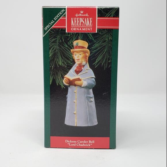 1992 Hallmark Lord Chadwick Hand-Painted Fine Porcelain Holiday Christmas Bell - Picture 1 of 8